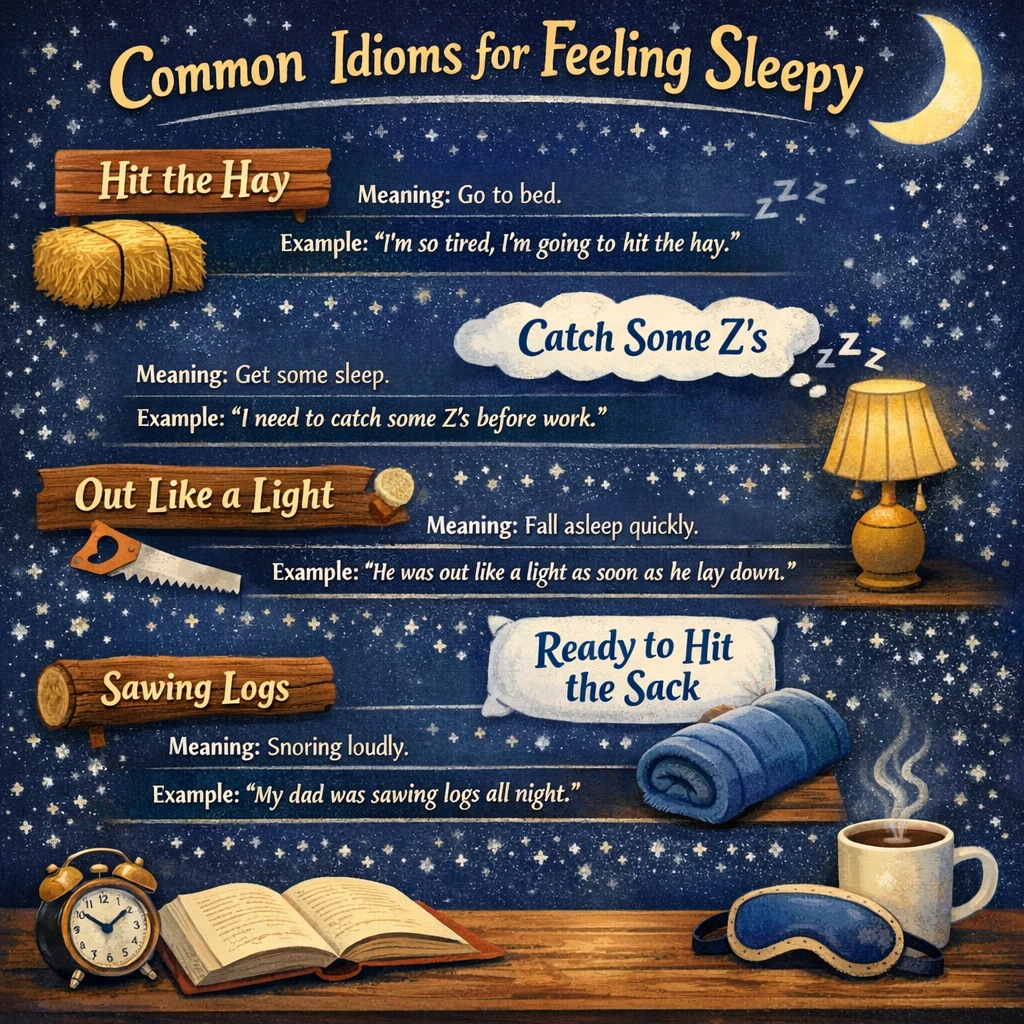 idiom for sleepy