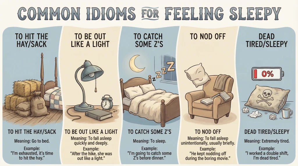 idioms for feeling sleepy