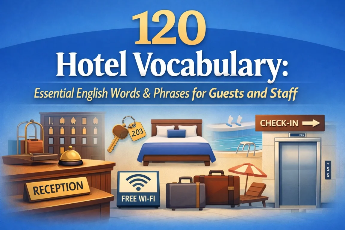 120 Hotel Vocabulary Explained with Examples 1 hotel vocabulary