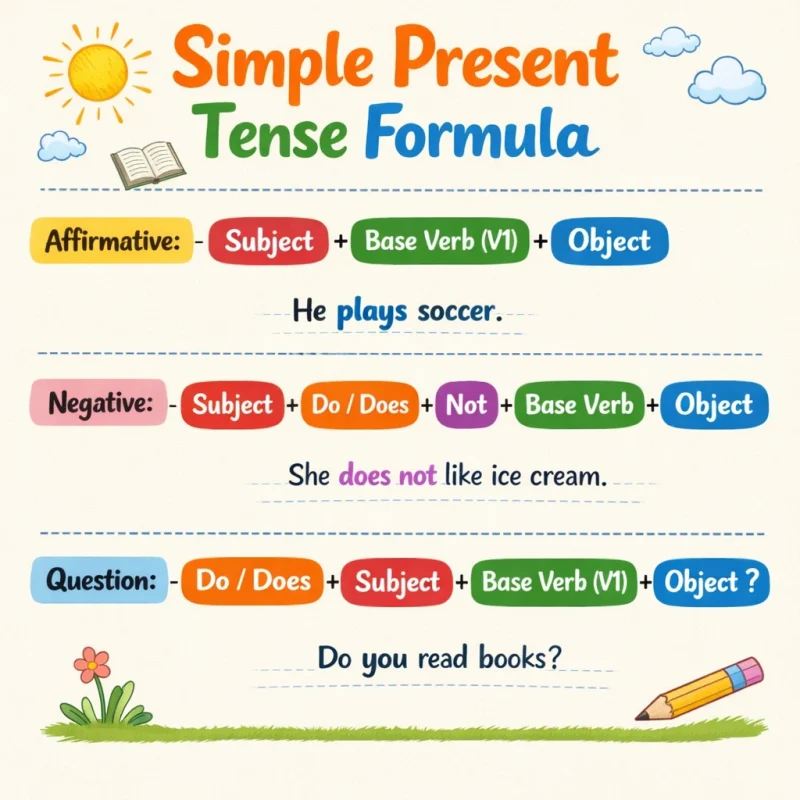 Simple present tense Formula
