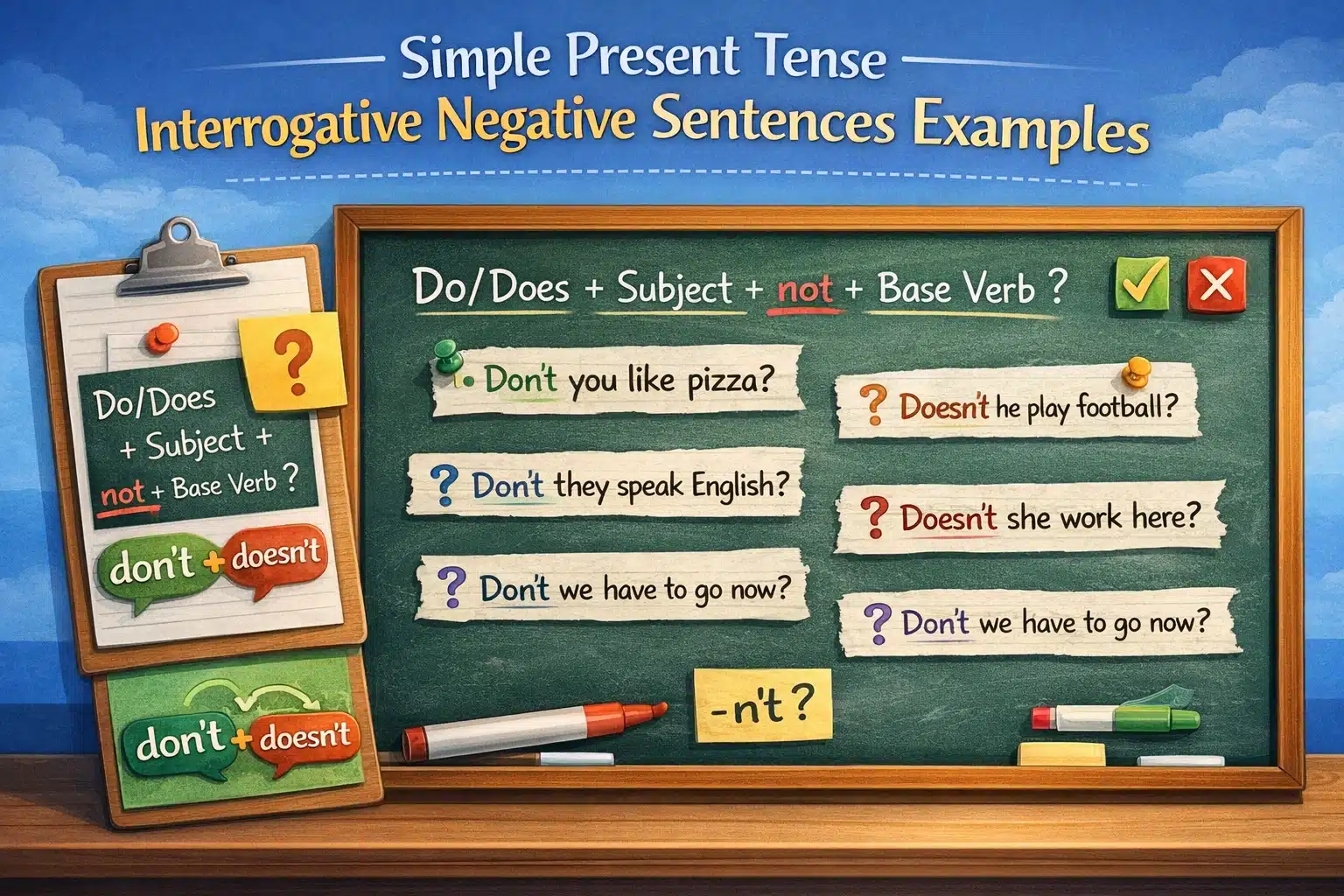 Simple Present Tense Interrogative Negative Sentences Examples