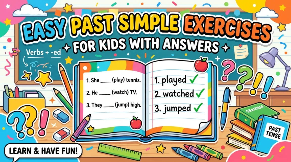 Easy Past Simple Exercises for Kids with Answers 1 Past simple exercises for kids