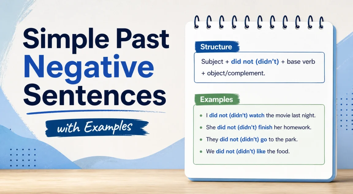 Simple Past Negative Sentences with Examples 1 simple past negative sentences
